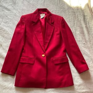 Talbots bright red wool jacket medium